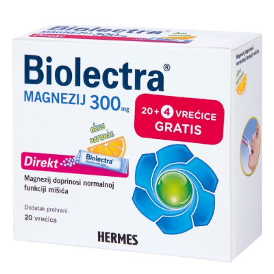 Biolectra Magnezij 300mg okus narandža A20